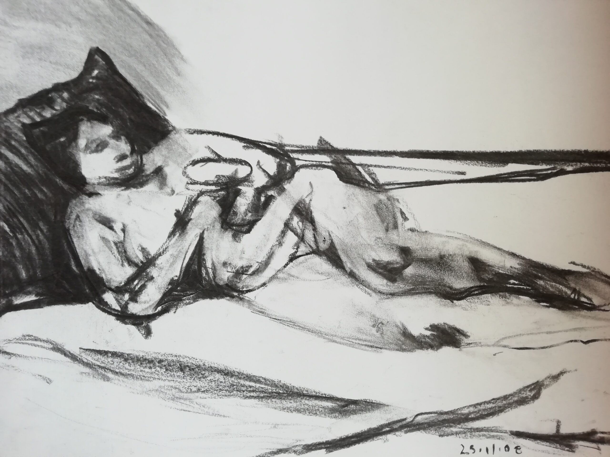 life drawing by Karl Sylvester artist and garden design shropshire and Mid wales
